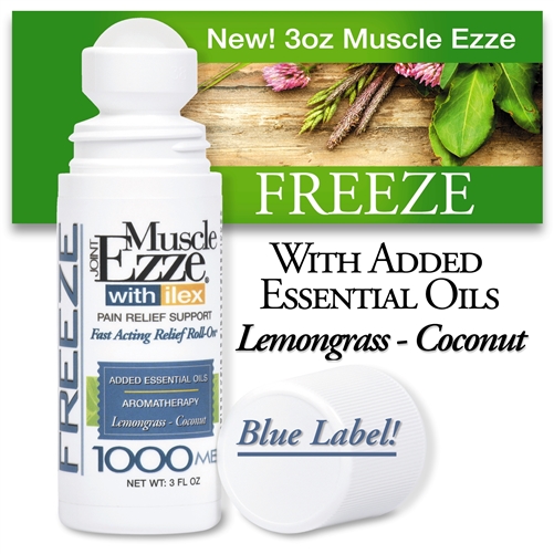 <strong>New! Muscle Ezze & Joint 3oz. Freeze Relief BLUE LABEL</strong><br><i>Fast acting topical analgesic!</i>